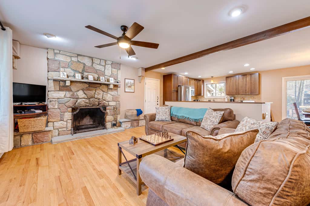 Game Room & Fire Pit: Chic Pocono Pines Home!