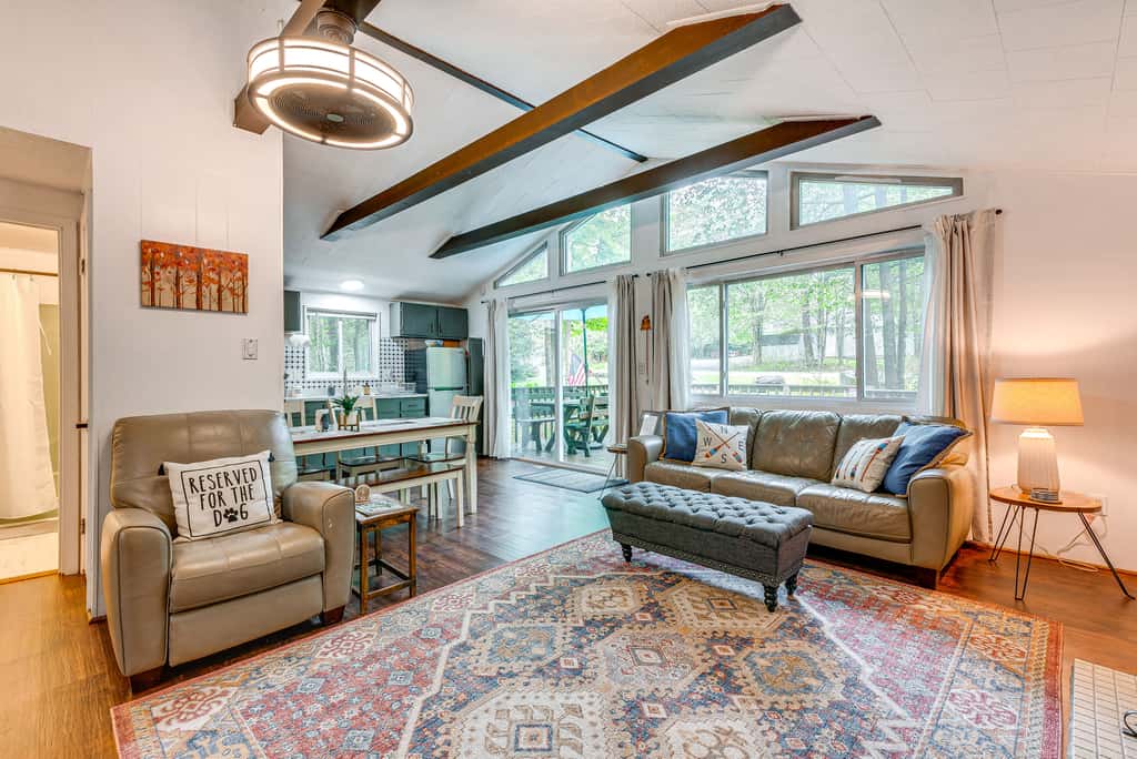 Deck & Fire Pit: Pet-Friendly Pocono Lake Abode!
