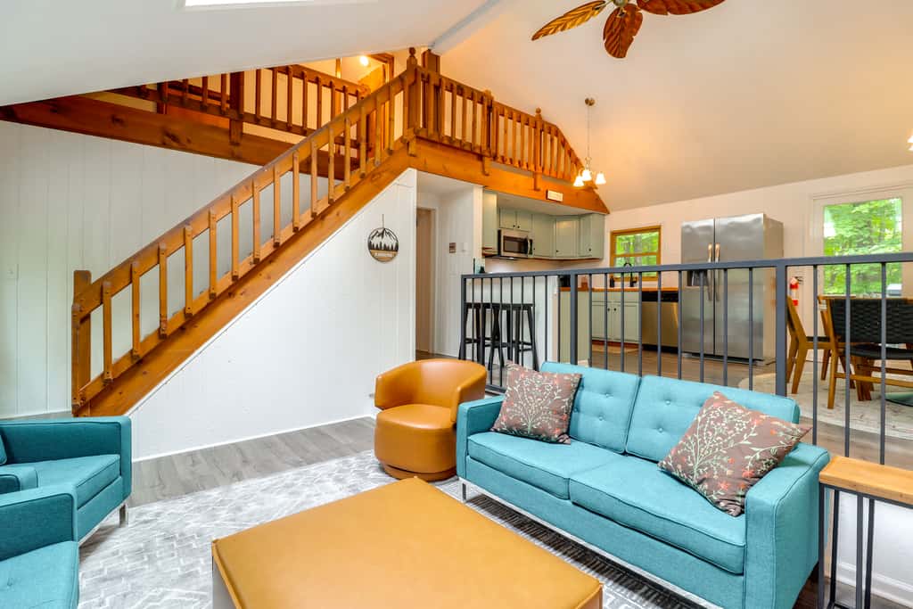 1 Mi to Lake, Golf & Ski Access: The Hideout Home!
