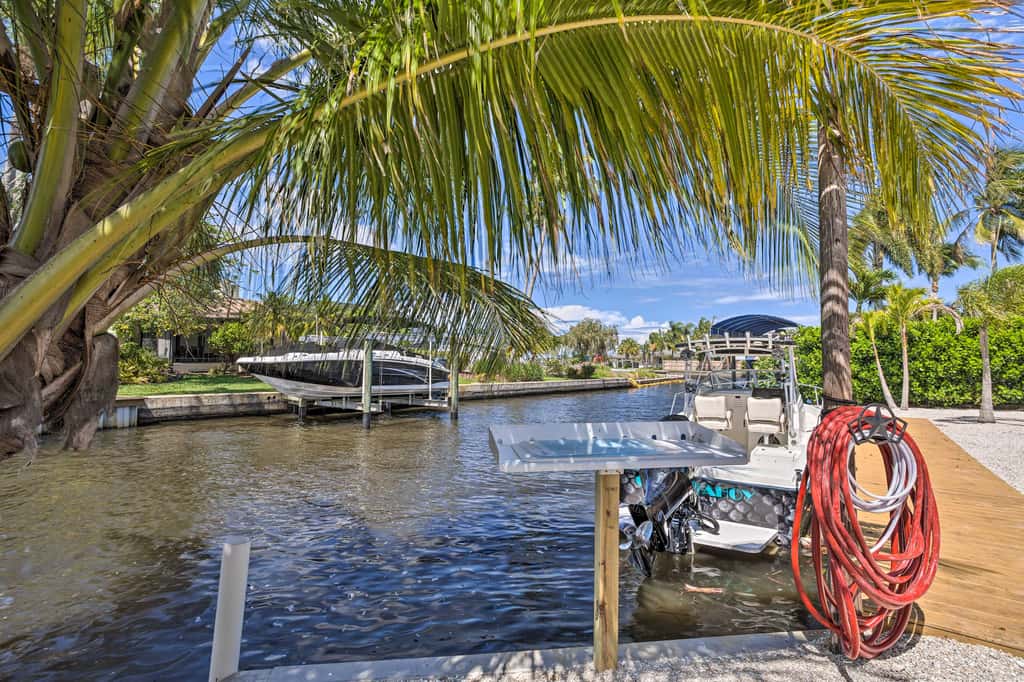 Palm City Canalfront Home w/ Boat Dock & Fire Pit!