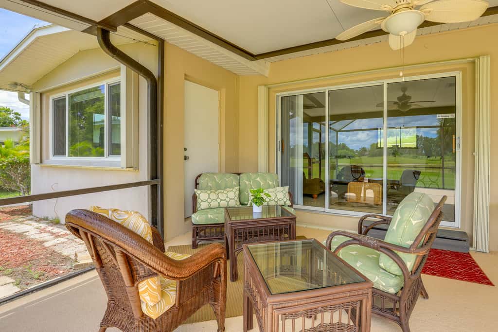 Sunny Port St Lucie Home: Lanai & Golf Course View