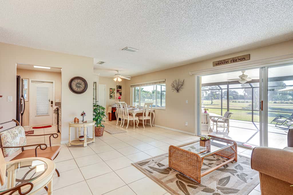 Sunny Port St Lucie Home: Lanai & Golf Course View