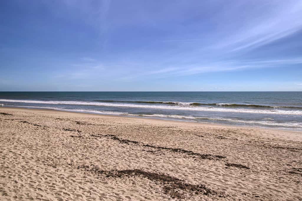 Walk to Canova Beach Park: Couple's Coastal Condo