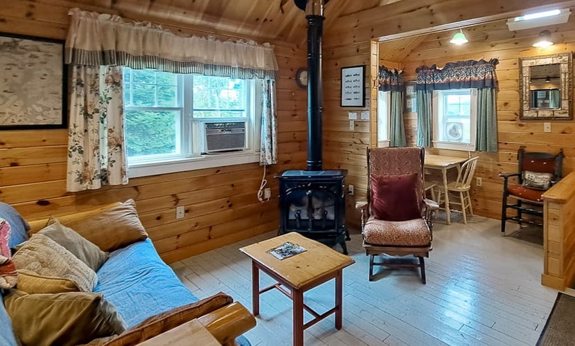 Lakefront cottage with full kitchen, firepit, gas grill, Wifi, a/c