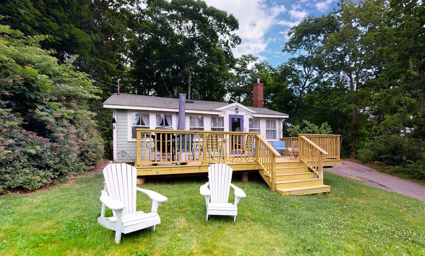 Dog-friendly Fisher Hill home with patio and wood stove - walk to the harbor