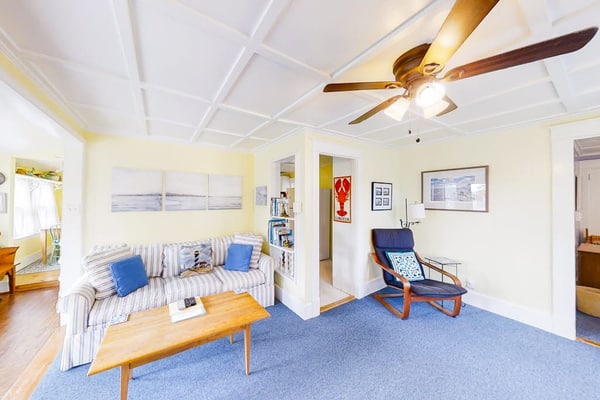 Dog-friendly Fisher Hill home with patio and wood stove - walk to the harbor
