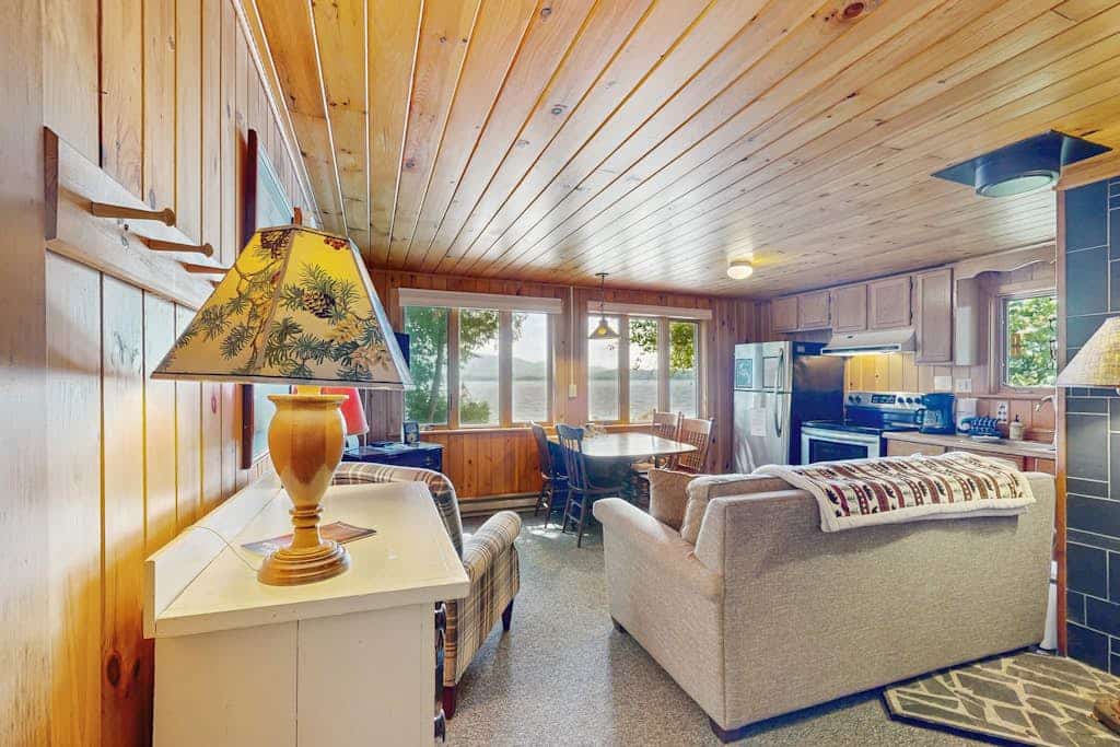 Cozy Lakefront Cottage with Dock, Mountain Views, Peaceful Location