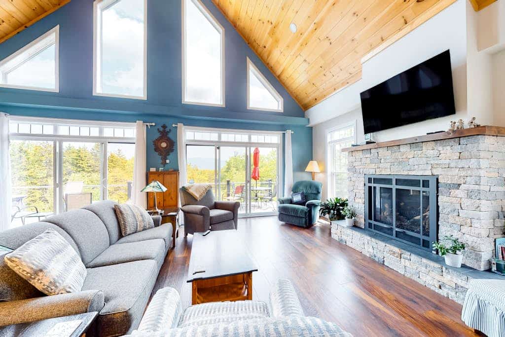Secluded hilltop home with beautiful Cadillac Mountain view and multiple decks