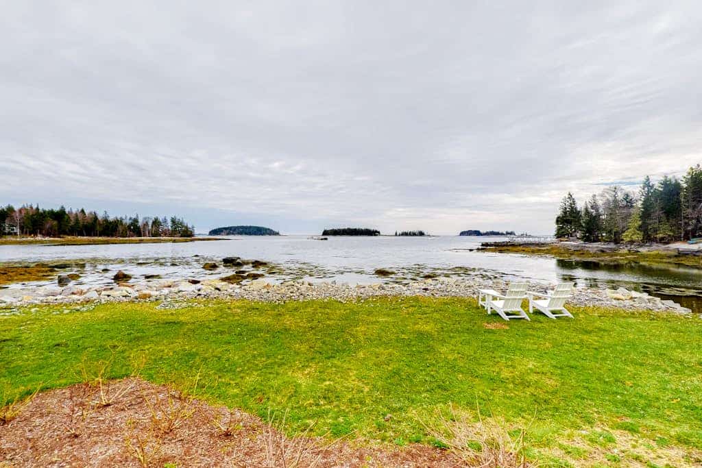 Dazzling ocean-view house with fireplace, deck, firepit, central AC, & W/D