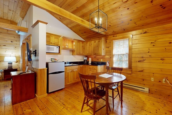 Delightful dog-friendly studio cabin with fireplace, AC & nearby hiking