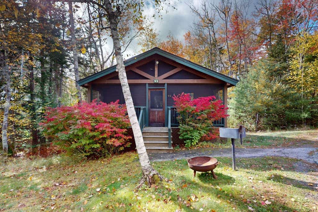 Serene two-bedroom dog-friendly cabin getaway with kitchen, fireplace & more