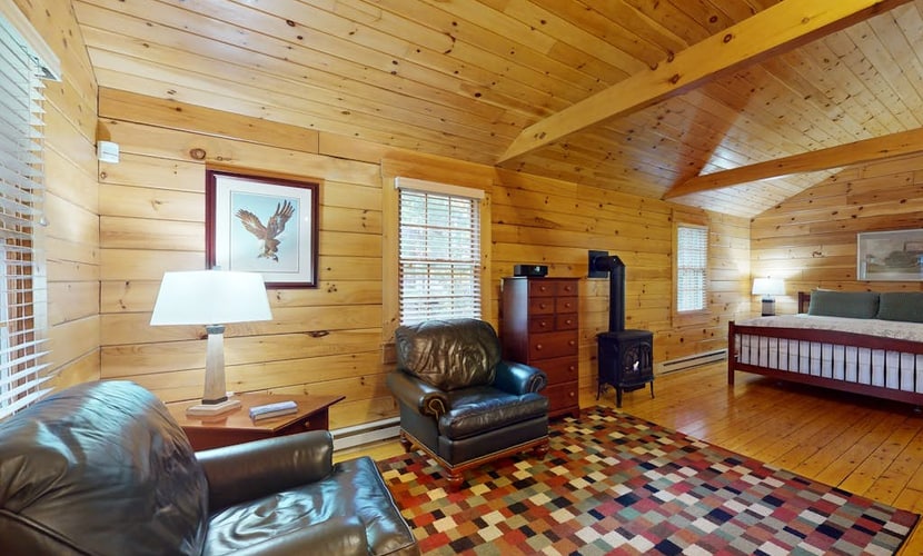 Comfortable dog-friendly cabin with fireplace & kitchenette near hiking trails