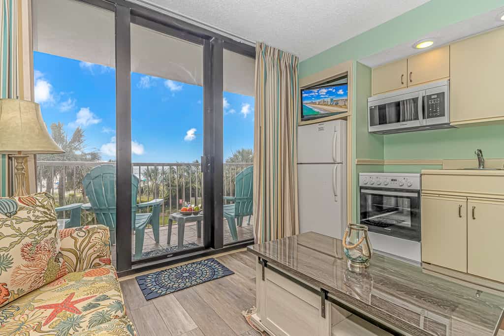 The search for your next vacation stops here! Check out this 2nd floor, direct oceanfront, 1-bedroom apartment located at Beach Colony Resort in Myrtle Beach, SC. The condo is fully furnished and the layout will accommodate 6 guests.

Beach Colony is a PRIME location along the Golden Mile of Myrtle Beach. The resort is also in close proximity to Broadway at the Beach, convention center, and just a short drive to the Boardwalk and SkyWheel. Our guests love the location and proximity to the attractions, shopping, dining, theaters, mini golf, go karts, golfing, fishing, and so much more! Our guests also have access to free parking and beach access.