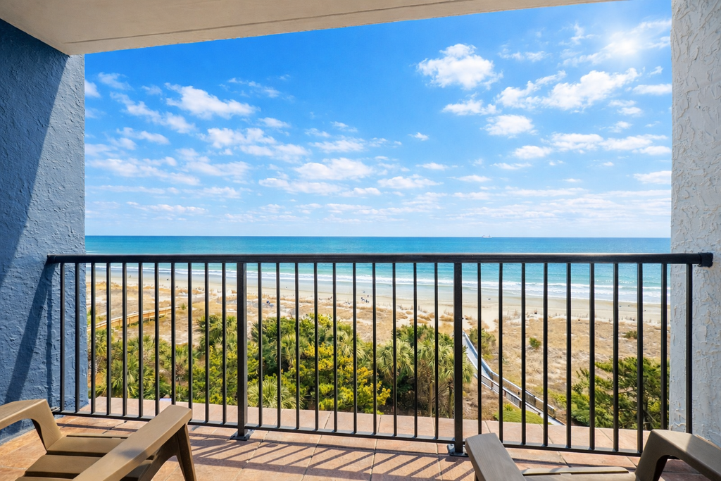 Check out this one of a kind, cozy oceanfront getaway that comfortably sleeps up to six guests. With a private bedroom featuring two queen sized beds and a sleeper sofa in the living area, this inviting retreat offers the perfect blend of comfort and convenience for your Myrtle Beach vacation. Whether you are traveling with family or friends, this condo is designed to help you relax, recharge, and make lasting memories by the ocean.