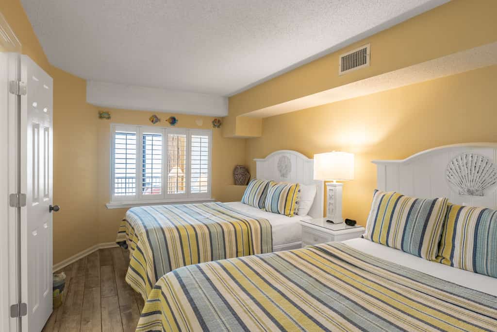 Check out this one of a kind, cozy oceanfront getaway that comfortably sleeps up to six guests. With a private bedroom featuring two queen sized beds and a sleeper sofa in the living area, this inviting retreat offers the perfect blend of comfort and convenience for your Myrtle Beach vacation. Whether you are traveling with family or friends, this condo is designed to help you relax, recharge, and make lasting memories by the ocean.