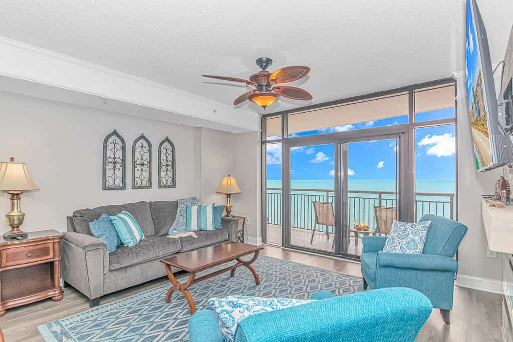 Prepare to be blown away! Check out this immaculate 2 bedroom / 2 bathroom suite located on the 9th floor of the Anderson Ocean Club. This direct oceanfront apartment is fully furnished with 1 master bedroom featuring 1 king bed, a guest bedroom featuring 2 queen beds, and will comfortably accommodate 8 guests! The condo offers 2 full bathrooms, 2 oversized private balcony's, oversized kitchen, washer and dryer, endless views, and so much more!