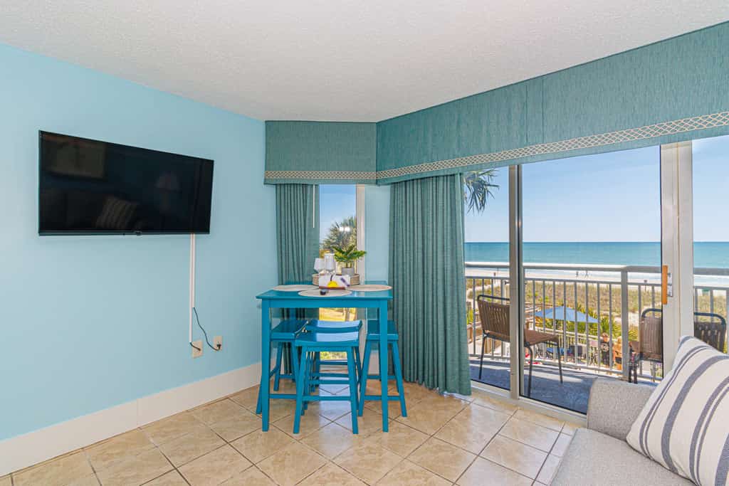 The search for your next vacation stops here! Check out this 2nd floor, 1-bedroom apartment located at the Atlantica Resort in Myrtle Beach. The Atlantica is located at 17th Avenue and is within a few blocks from many attractions including the Skywheel and Slingshot! This apartment has been nicely decorated, with 1 new king size bed, 1 queen-size murphy/wall bed, and will comfortably accommodate 4 guests!