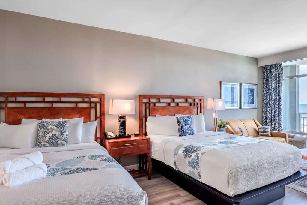 Check out this one of a kind oceanfront studio located on the third floor of the Dunes Village Resort. This beautifully updated retreat features two plush queen sized beds and comfortably accommodates up to four guests, making it the perfect spot for a relaxing beach getaway. As of Spring 2026, the condo has been thoughtfully renovated with fresh upgrades throughout, creating a bright, modern space we are so excited to share with you.