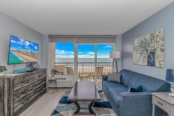 Stop your search here! This condo has 2 bedrooms, 3 full baths and THREE private balconies! These combined condos are fitted with one king bed, two full beds, a murphy bed, and a sleeper sofa. This space can comfortably accommodate up to 10 guests!