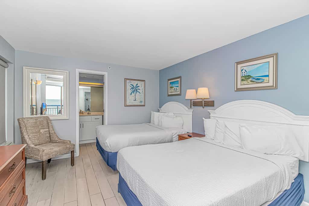 Stop your search here! This condo has 2 bedrooms, 3 full baths and THREE private balconies! These combined condos are fitted with one king bed, two full beds, a murphy bed, and a sleeper sofa. This space can comfortably accommodate up to 10 guests!