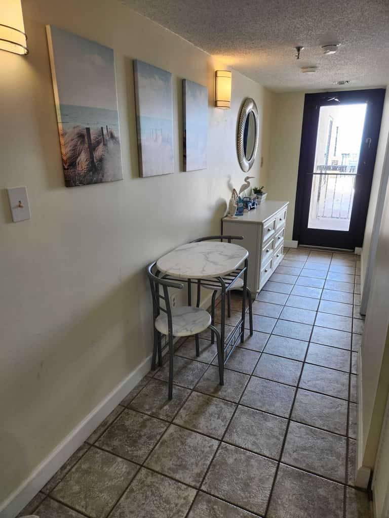 Your search for the perfect beach getaway ends here! This 2-bedroom oceanfront condo at Buena Vista in North Myrtle Beach is located on the 4th floor and offers plenty of space and comfort. The unit is furnished with 2 full-size beds and a queen sleeper sofa, making it ideal for families or groups of up to 6. Both smart TVs are available for use&mdash;simply log in with your own streaming credentials.