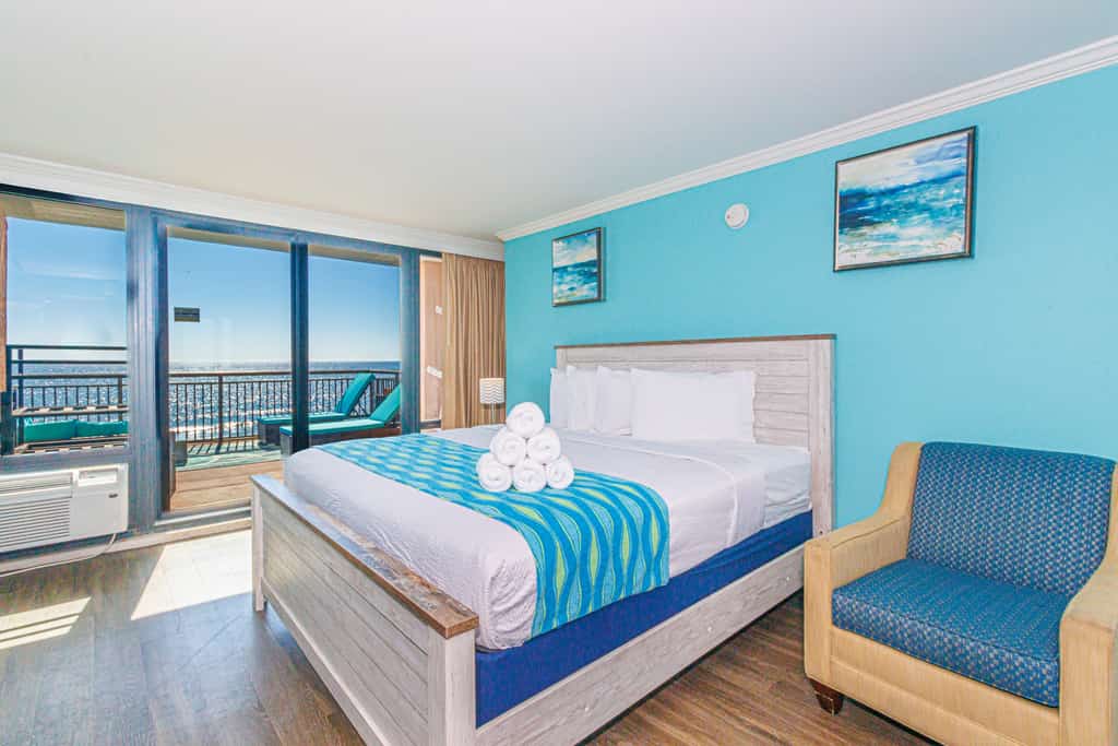 Located at the iconic Caravelle Resort in the heart of Myrtle Beach, this stunning oceanfront condo offers the perfect blend of comfort, style, and those unforgettable coastal views you&rsquo;ve been dreaming about. Step inside and let the sound of the waves instantly melt your worries away. The moment you walk out onto your private balcony, you&rsquo;ll understand why this condo is so special, this balcony is massive, nearly triple the size of most others in the resort! Whether you&rsquo;re soaking up the sun with a good book, enjoying a romantic sunset dinner, or simply listening to the rhythmic sounds of the ocean, this outdoor space is pure bliss.