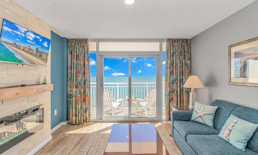 The search for your next vacation stops here! Check out this 10th floor, direct ocean front, beautifully updated condo at the Atlantica Resort in Myrtle Beach. This 1 bedroom suite is fully furnished with 2 queen beds and 1 murphy bed (wall mounted bed). This layout offers an oversized living space with a large couch, TV with cable, a dining table with chairs, and beautiful direct ocean front views from the private balcony right off the living area. This layout features an open floor plan making the space feel bigger and not cramped!