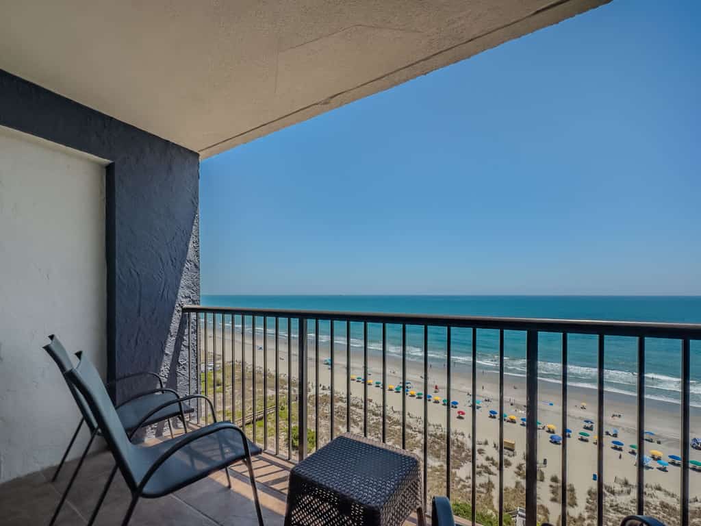 The search for your next vacation stops here! Check out this 14th floor, direct oceanfront, 1-bedroom apartment located at Beach Colony Resort in Myrtle Beach, SC. The condo is fully furnished and the layout will accommodate 6 guests.