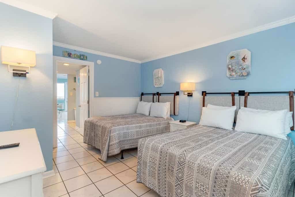 Check out this charming one bedroom oceanview condo located on the 8th floor of the Bluewater Resort. Thoughtfully furnished with a queen sized bed, a full bed, and a sleeper sofa, this inviting space is an ideal home base for families or small groups looking to make unforgettable memories in Myrtle Beach.