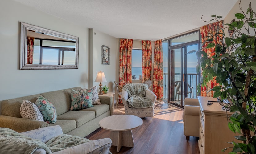 Your search for a relaxing and memorable beach escape truly ends here. This inviting three bedroom, two bathroom corner condo sits right on the ocean at the Compass Cove Mariner Tower in Myrtle Beach and welcomes you with a sweeping wraparound balcony and plenty of room for up to ten guests. It is fully furnished, thoughtfully updated, and designed to make every moment of your stay feel easy and enjoyable.
