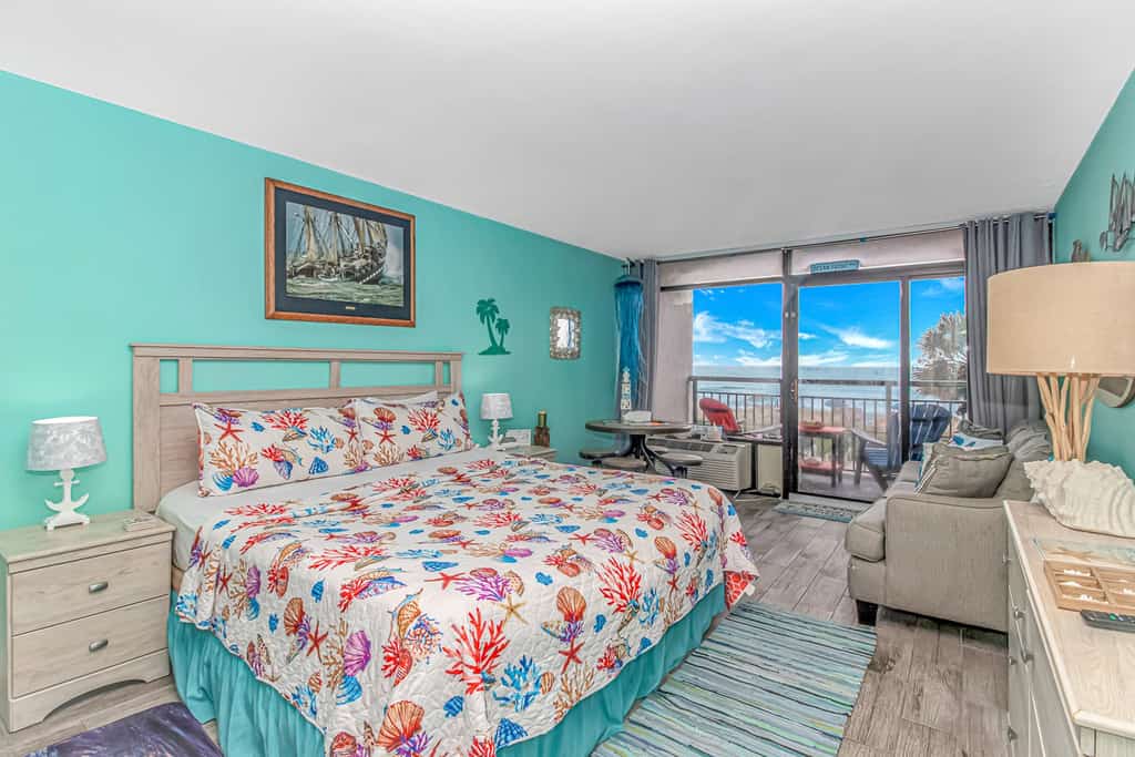 Landmark 229 | Oceanfront Studio with King Bed | Sleeps 4

Welcome to Landmark 229 &mdash; a stunning oceanfront studio designed for comfort, relaxation, and unforgettable beach views. With a plush king-sized bed and a full-size sleeper sofa, this bright, thoughtfully furnished condo comfortably accommodates up to 4 guests. Whether you&rsquo;re planning a romantic escape or a beach vacation with friends or family, this space has everything you need for a seamless stay.