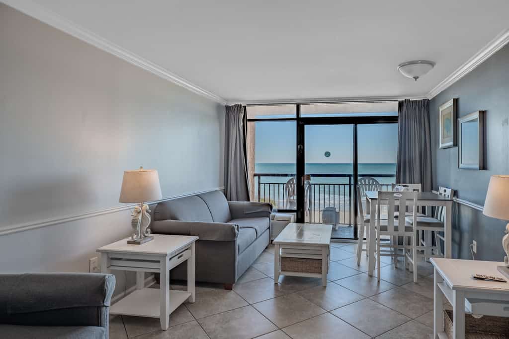 Oceanfront Getaway at Landmark Resort | 4th Floor | Sleeps 8

Kick off your Myrtle Beach vacation in this direct oceanfront condo on the 4th floor of the Landmark Resort. Designed with comfort and space in mind, this oversized 1-bedroom unit sleeps up to 8 guests and offers more room than many condos in the resort&mdash;making it an excellent choice for families and group trips.

Relax on your private balcony overlooking the ocean, where you can enjoy calming Atlantic views while still watching the activity at the resort pools below. It&rsquo;s the ideal blend of quiet beachfront living and resort-style fun.