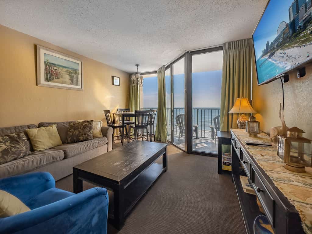 Looking for a unique, beachy vacation rental? Look no further! This oceanfront 1 bedroom rental is located at the North end of the "Golden Mile" - close enough to walk to local restaurants and attractions without being in the thick of the crowds.
Important Notice: Balcony Railing Coating Project

The Balcony Railing Coating Project will be underway for approximately 6&ndash;8 weeks (weather permitting), with completion expected by mid to late January.

During this period, signage will be placed on sliding glass doors to inform guests when balcony work is taking place. Please remind guests not to touch the railings, as they will be in various stages of coating and drying.

Please note:

Balcony access will be restricted only while work is being performed on that specific stack.