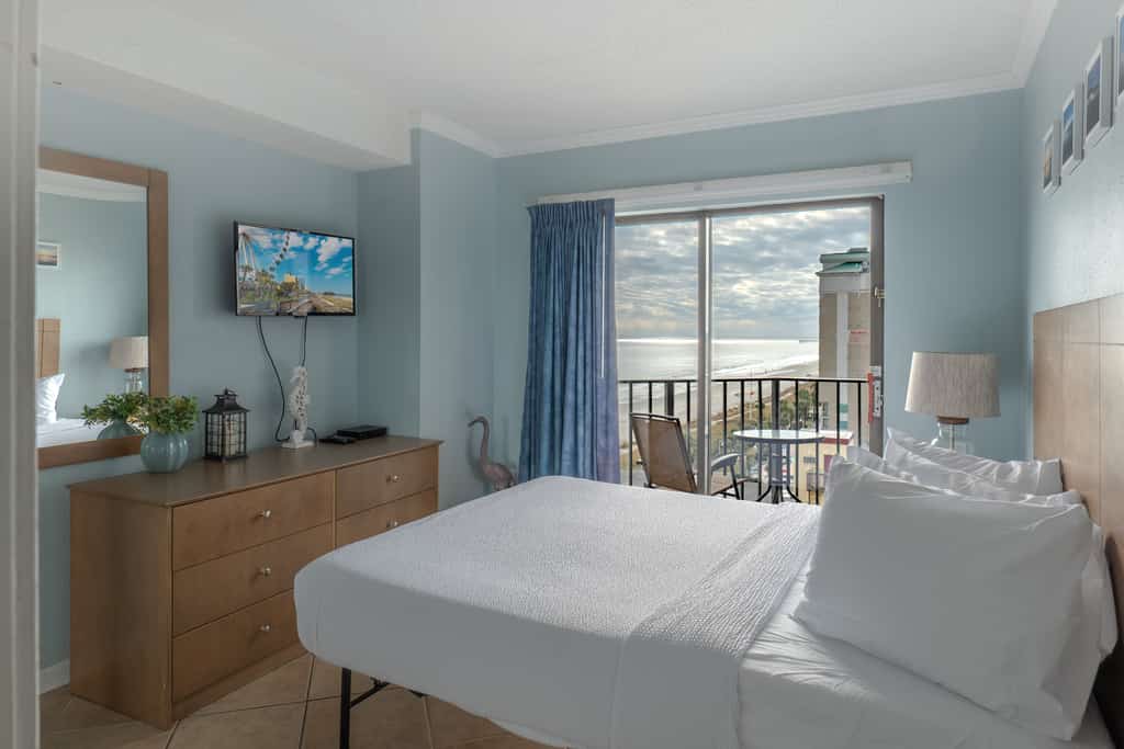 Take a peek at this gorgeous 1-bedroom, ocean view condo perched on the 8th floor of the Palace Resort. Thoughtfully furnished and designed for comfort, this inviting space sleeps up to 4 guests between a cozy queen-sized bed and a convenient sleeper sofa, making it perfect for couples, small families, or friends seeking a beachside escape.