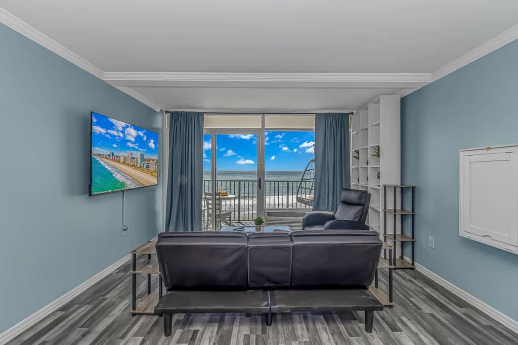 If you are looking for your next vacation spot in Myrtle Beach, SC, the search ends here! You will be blown away by this newly renovated studio, located at the highly sought-after complex of Sand Dunes Resort in Myrtle Beach, SC. This direct oceanfront condo features a king size bed, and will comfortably accommodate 2 guests! Please note that some of the furnishings have changed! We are working on gathering updated photos. The occupancy is still 2!

Important Notice: Balcony Railing Coating Project

The Balcony Railing Coating Project will be underway for approximately 6&ndash;8 weeks (weather permitting), with completion expected by mid to late January.

During this period, signage will be placed on sliding glass doors to inform guests when balcony work is taking place. Please remind guests not to touch the railings, as they will be in various stages of coating and drying.

Please note:

Balcony access will be restricted only while work is being performed on that specific stack.