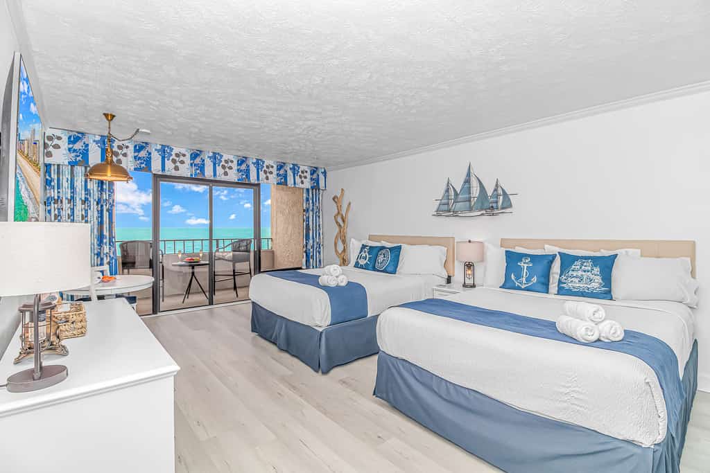 The search for your next vacation stops here! Check out this 8th floor, direct ocean front condo at the Ocean Reef Resort in Myrtle Beach. This studio is fully furnished with 2 queen sized beds and will comfortably accommodate 4 guests.