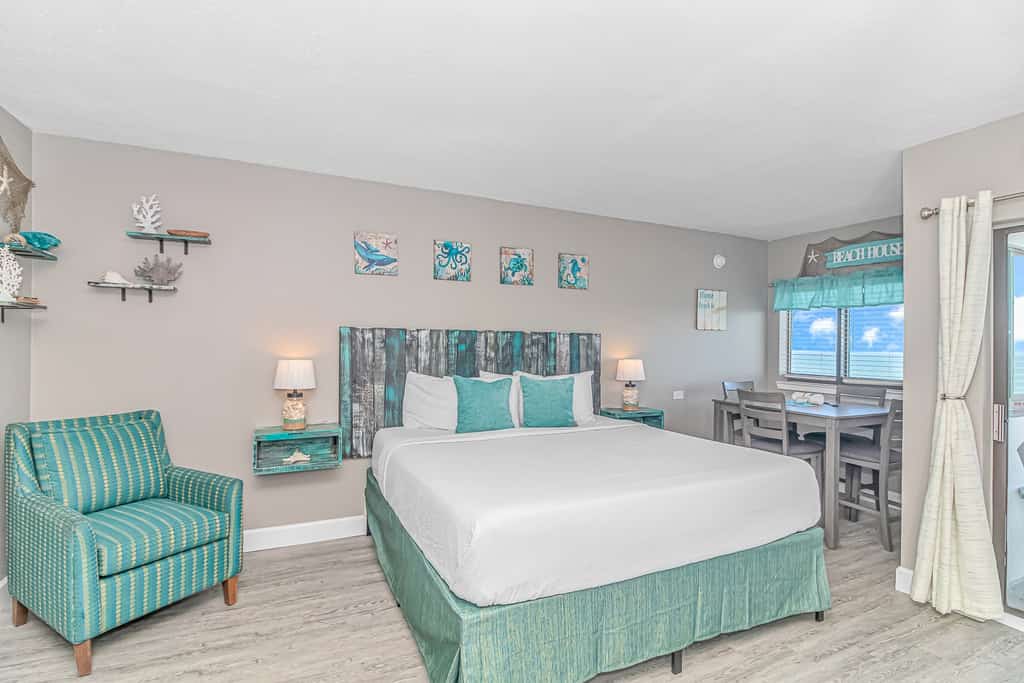 The search for your next vacation stops here! Check out this 21st floor, beautifully updated, studio apartment at The Palace Resort in Myrtle Beach. This oceanfront condo is fully furnished with 1 new king size bed, and 1 queen-size sleeper sofa. The layout of this rental will comfortably accommodate 4 guests.