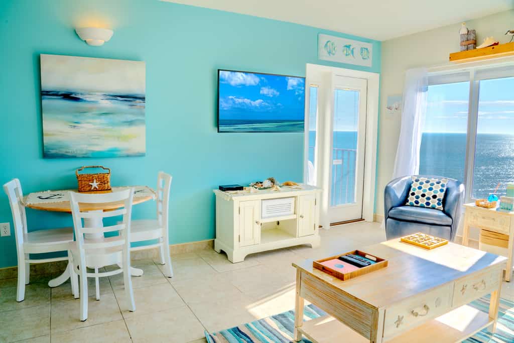 The search for your next vacation stops here! Check out this 19th floor, completely updated, 1 bedroom apartment at The Palace Resort in Myrtle Beach. This 1 bedroom, 1 bath condo is fully furnished with 1 queen size bed, and queen size sleeper sofa in the living room. The layout is the ideal couples retreat and can accommodate up to 4 guests comfortably!

As of December 2025 the condo has had some new furniture added including a new sleeper sofa, new accent chairs, new bar stools, and a new dinning set!