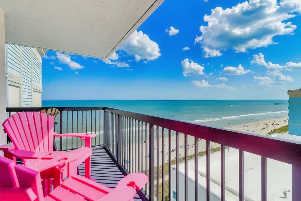 Welcome to Pinnacle 1471, a bright and inviting retreat perched on the 14th floor of the Pinnacle Oceanfront Tower. This updated condo offers comfortable sleeping arrangements for up to six guests, including a king bed, a queen Murphy bed, and a queen sleeper sofa. From the moment you step inside, the colorful d&eacute;cor and sweeping oceanfront views set the tone for a relaxing and memorable Myrtle Beach getaway.