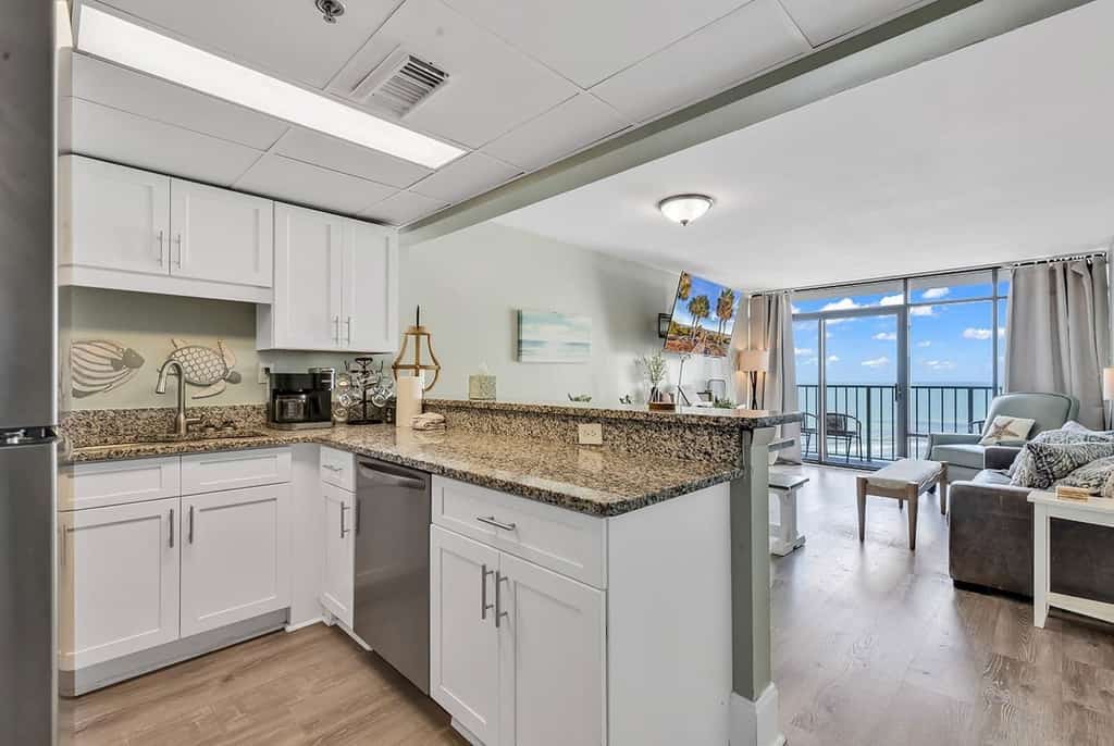 Looking for a newly- remodeled vacation rental? This is the perfect place for a couples retreat or a small family vacation! All the comforts of home but with spectacular views off the ocean view private balcony. This completely remodeled ocean view 1 bedroom is located at the North end of the "Golden Mile" - close enough to walk to local restaurants and attractions without being in the thick of the crowds.


Important Notice: Balcony Railing Coating Project

The Balcony Railing Coating Project will be underway for approximately 6&ndash;8 weeks (weather permitting), with completion expected by mid to late January.

During this period, signage will be placed on sliding glass doors to inform guests when balcony work is taking place. Please remind guests not to touch the railings, as they will be in various stages of coating and drying.

Please note:

Balcony access will be restricted only while work is being performed on that specific stack.