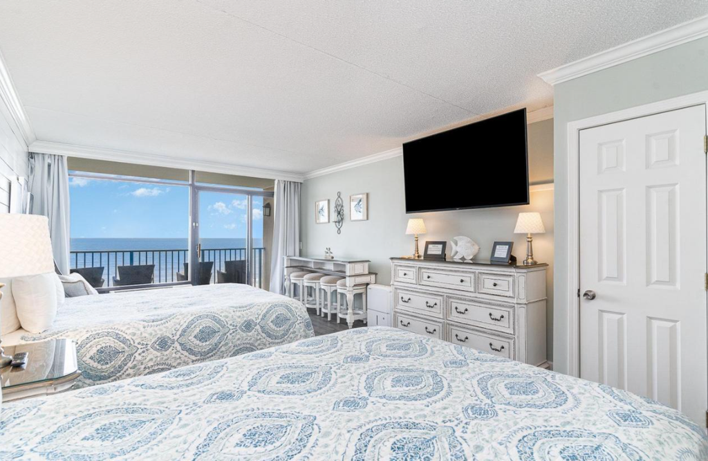Looking for a renovated, direct oceanfront vacation rental? Your search ends here! This charming oceanfront studio at Sand Dunes Resort in Myrtle Beach, SC, offers the perfect retreat for couples or a small family getaway. Enjoy all the comforts of home while taking in breathtaking views of the Atlantic Ocean from your private balcony. Located at the peaceful North end of the Golden Mile, this property is just a short walk to local dining, shopping, and attractions, yet away from the crowds.


Important Notice: Balcony Railing Coating Project

The Balcony Railing Coating Project will be underway for approximately 6&ndash;8 weeks (weather permitting), with completion expected by mid to late January.

During this period, signage will be placed on sliding glass doors to inform guests when balcony work is taking place. Please remind guests not to touch the railings, as they will be in various stages of coating and drying.

Please note:

Balcony access will be restricted only while work is being performed on that specific stack.