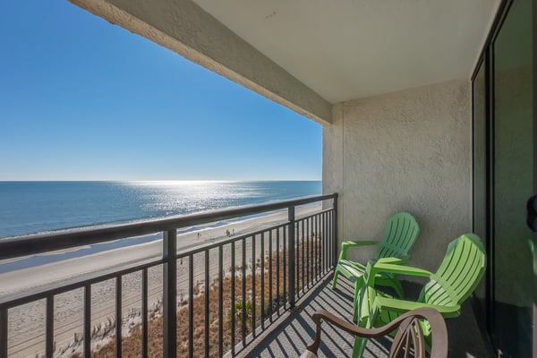 The search for your next unforgettable beach escape ends here. Welcome to this beautifully renovated seventh floor direct oceanfront studio at the Ocean Reef Resort in Myrtle Beach, where the sights and sounds of the Atlantic greet you from the moment you arrive. Bathed in natural light and styled with breezy coastal charm, this inviting space instantly puts you at ease and sets the stage for days filled with sunshine and relaxation. Designed with comfort and ease in mind, the studio features two plush queen sized beds that comfortably accommodate up to four guests while still offering plenty of room to stretch out and unwind.
