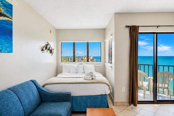 This incredible suite delivers stunning northern facing views of the Atlantic and a stay that truly stands out. If you have been searching for the perfect beach getaway, this is it. Welcome to this beautifully updated 22nd floor ocean view one bedroom condo, thoughtfully designed to comfortably accommodate up to 4 guests with a layout that feels both open and functional.