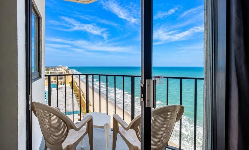 This incredible suite delivers stunning northern facing views of the Atlantic and a stay that truly stands out. If you have been searching for the perfect beach getaway, this is it. Welcome to this beautifully updated 22nd floor ocean view one bedroom condo, thoughtfully designed to comfortably accommodate up to 4 guests with a layout that feels both open and functional.