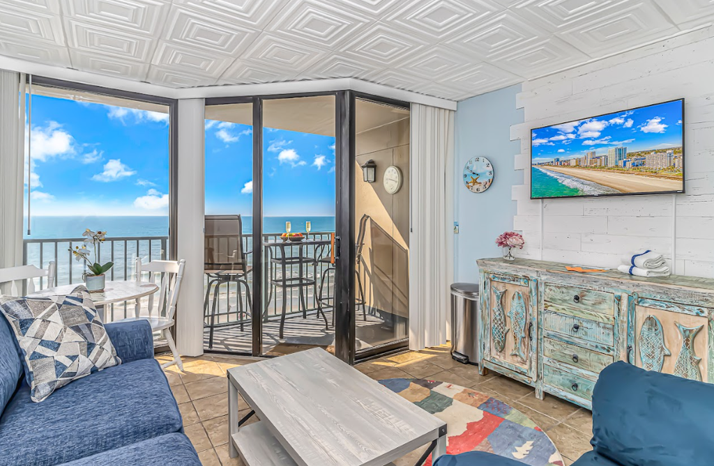 If you are looking for your next vacation spot in Myrtle Beach, SC, the search ends here! You will be blown away by this recently renovated, 1 bedroom, 1 bathroom, apartment located at the highly sought-after complex of Sand Dunes Resort in Myrtle Beach, SC. This oceanfront condo is perfect for a family, or a small group who are looking to stay in the same apartment! This condo will comfortably accommodate a total of 4 guests!
Important Notice: Balcony Railing Coating Project

The Balcony Railing Coating Project will be underway for approximately 6&ndash;8 weeks (weather permitting), with completion expected by mid to late January.

During this period, signage will be placed on sliding glass doors to inform guests when balcony work is taking place. Please remind guests not to touch the railings, as they will be in various stages of coating and drying.

Please note:

Balcony access will be restricted only while work is being performed on that specific stack.