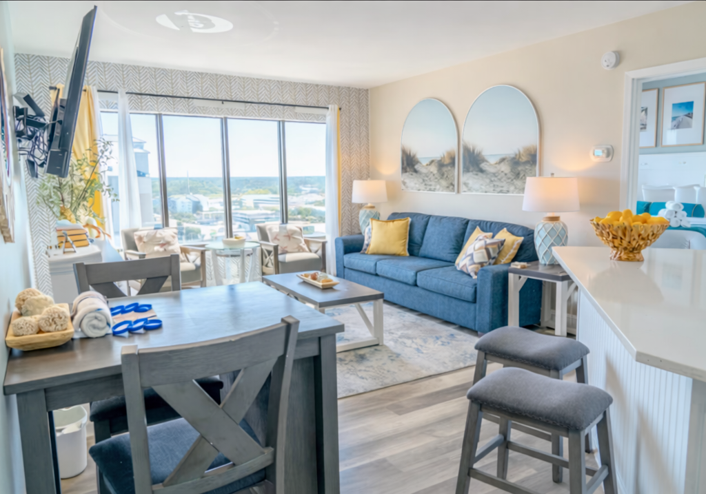 Check out this completely renovated and luxurious two bedroom suite at the Palace Resort. Recently featured on an episode of a popular HGTV show, this stylish retreat offers upgraded countertops in both the bathrooms and kitchen, fresh d&eacute;cor, brand new furniture, all new stainless steel appliances, a chic backsplash, and more. Located on the 12th floor with beautiful ocean views, this thoughtfully designed condo comfortably accommodates up to six guests.