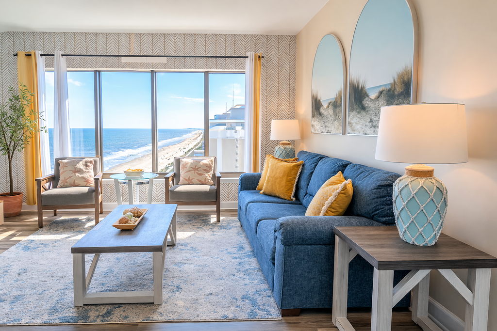Check out this completely renovated and luxurious two bedroom suite at the Palace Resort. Recently featured on an episode of a popular HGTV show, this stylish retreat offers upgraded countertops in both the bathrooms and kitchen, fresh d&eacute;cor, brand new furniture, all new stainless steel appliances, a chic backsplash, and more. Located on the 12th floor with beautiful ocean views, this thoughtfully designed condo comfortably accommodates up to six guests.