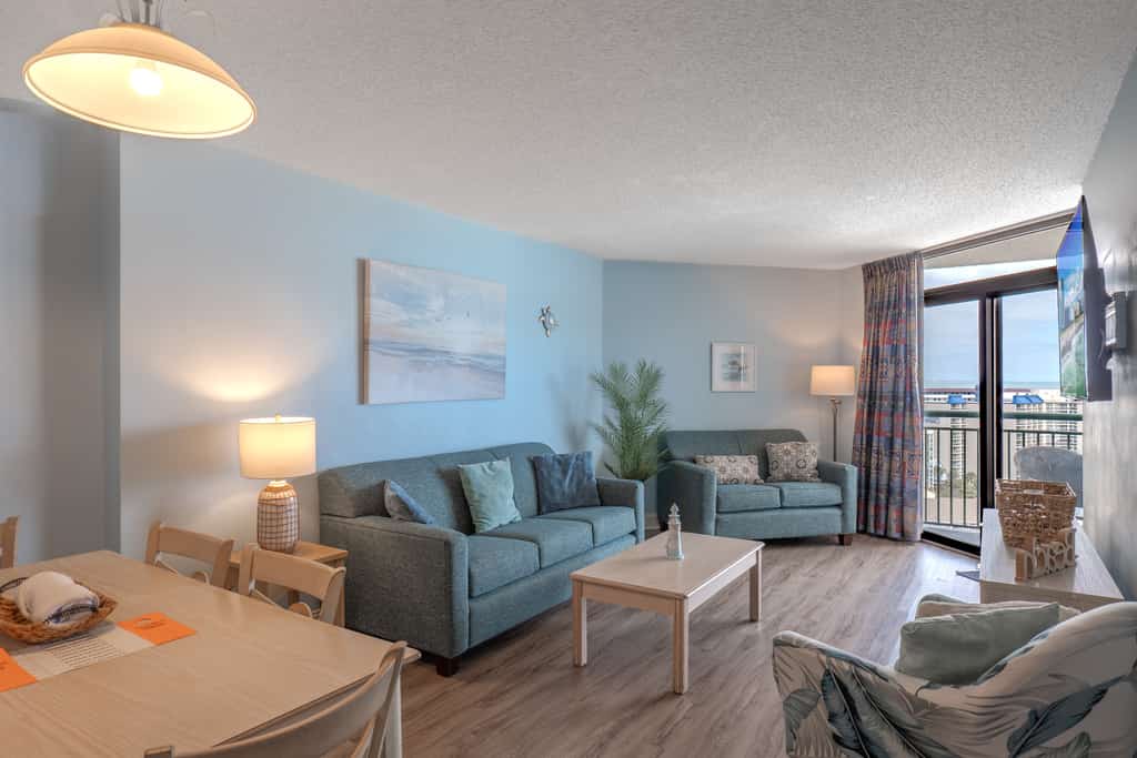 If you are looking for your next vacation spot in Myrtle Beach, SC, the search ends here! You will be blown away by this newly renovated, 3-bedroom, 2-bathroom, apartment located at the highly sought-after complex of Sand Dunes Resort in Myrtle Beach, SC. This ocean view condo is perfect for a large family, or a large group who is looking to stay in the same apartment! This condo will comfortably accommodate a total of 12 guests!


Important Notice: Balcony Railing Coating Project

The Balcony Railing Coating Project will be underway for approximately 6&ndash;8 weeks (weather permitting), with completion expected by mid to late January.

During this period, signage will be placed on sliding glass doors to inform guests when balcony work is taking place. Please remind guests not to touch the railings, as they will be in various stages of coating and drying.

Please note:

Balcony access will be restricted only while work is being performed on that specific stack.