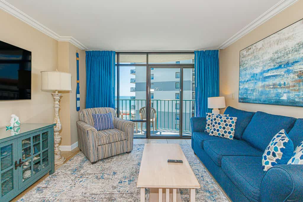 If you are looking for your next vacation spot in Myrtle Beach, SC, the search ends here! You will be blown away by this recently renovated, 2-bedroom, 2-bathroom, apartment located at the highly sought-after complex of Sand Dunes Resort in Myrtle Beach, SC. This ocean view condo is perfect for a family, or a small group who are looking to stay in the same apartment! This condo features 1 king bed, 2 queen beds, and will comfortably accommodate a total of 6 guests!