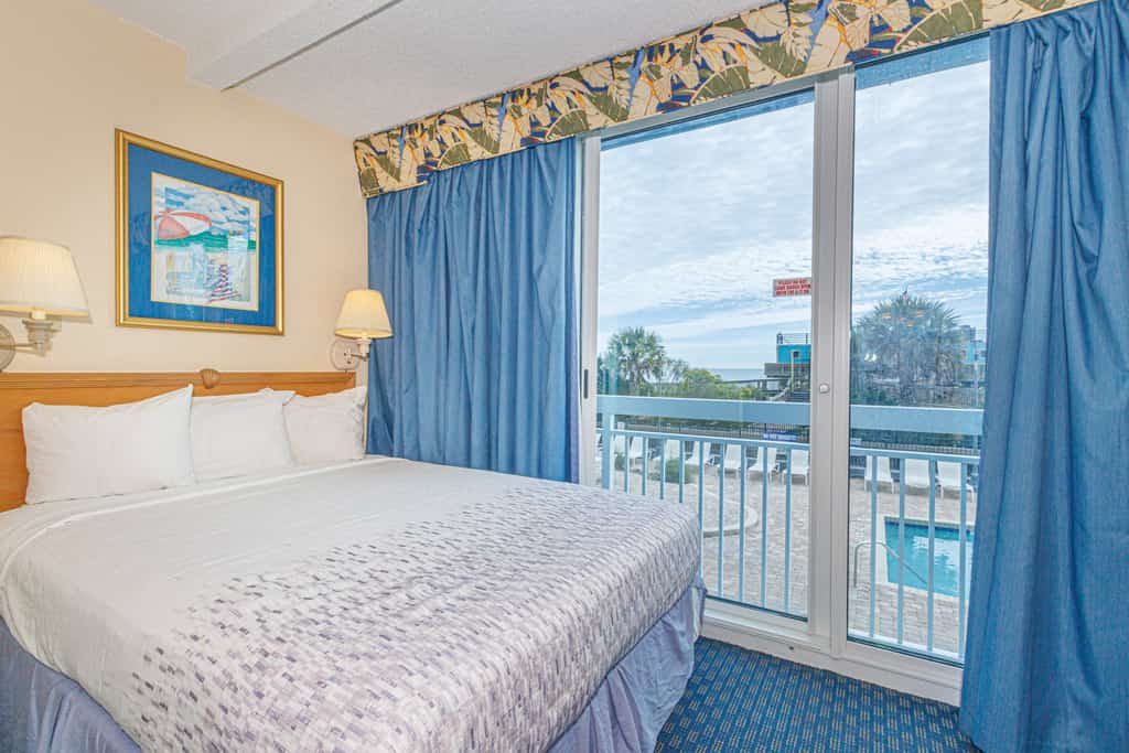 Experience the charm of oceanfront living at the iconic Yachtsman Resort, South Tower, where the sights and sounds of the Atlantic are always close by. Situated on the second floor, this inviting studio places you just steps from the energy of the Myrtle Beach Boardwalk and the well known 14th Avenue Pier. With sweeping views of the coastline, a thoughtfully designed layout, and one of the most convenient locations on the beach, this cozy retreat provides the perfect setting for a relaxing coastal vacation.